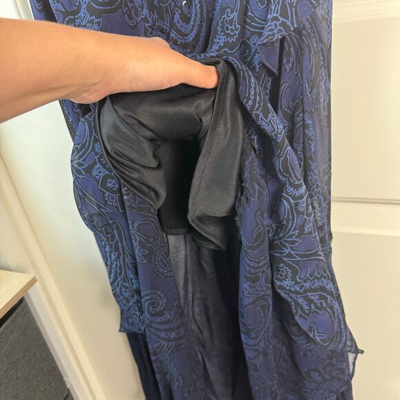 Eva Blue Dress Formal Beaded Y2K Vibes NWT 16 - Picture 4 of 13